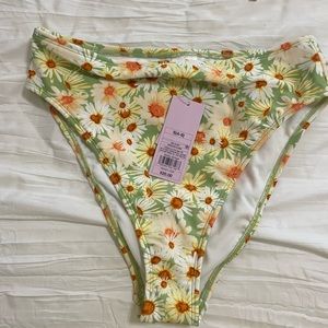 Wild fable Womens bikini bottoms green daisy size small